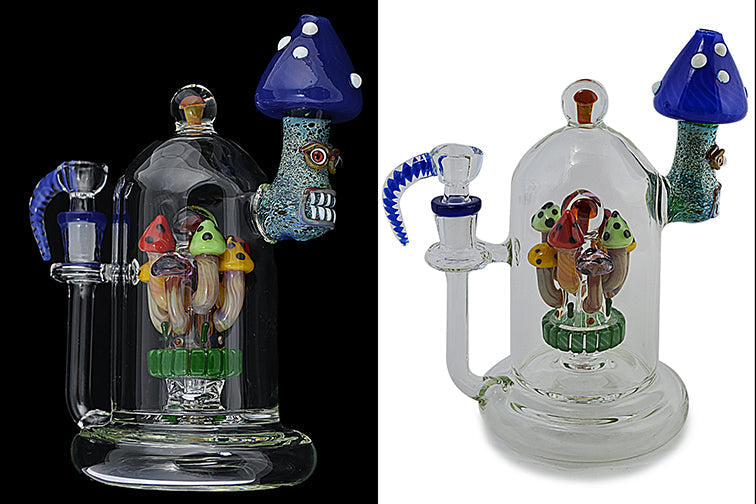 Detailed Handmade Mushroom Glass Water Pipe