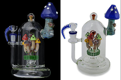 Detailed Handmade Mushroom Glass Water Pipe