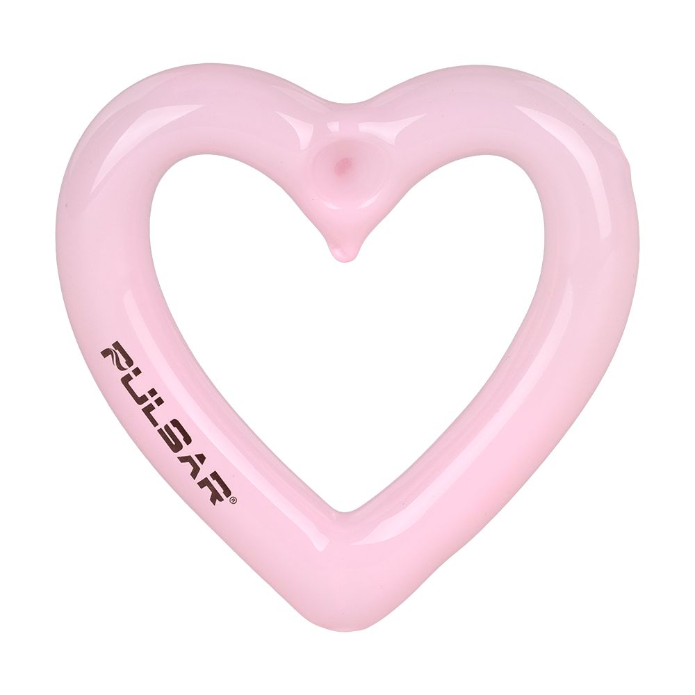 2Pc Set - Pulsar Balloon Heart Glass Hand Pipe - 4.5" / Assorted Colors