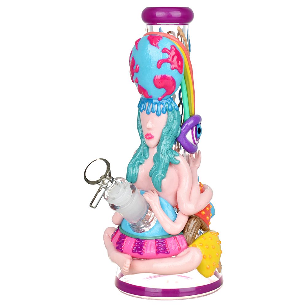 Colorful figurine with a keychain on a white background