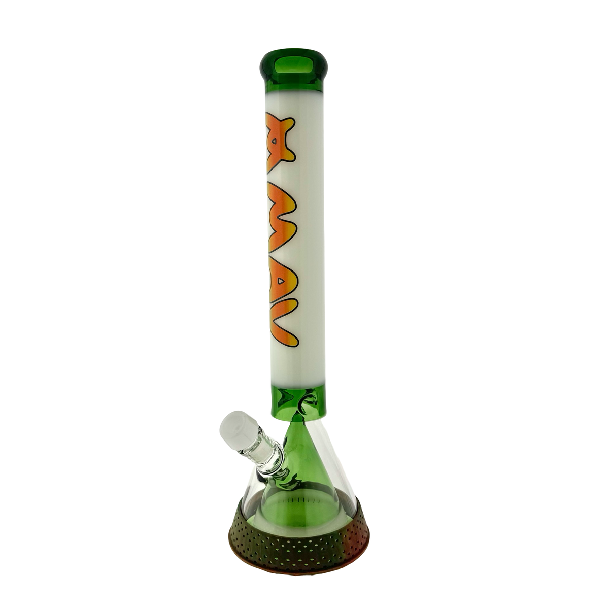 MAV 18" pyramid beaker bong rasta sunset with 7 hole pro bowl