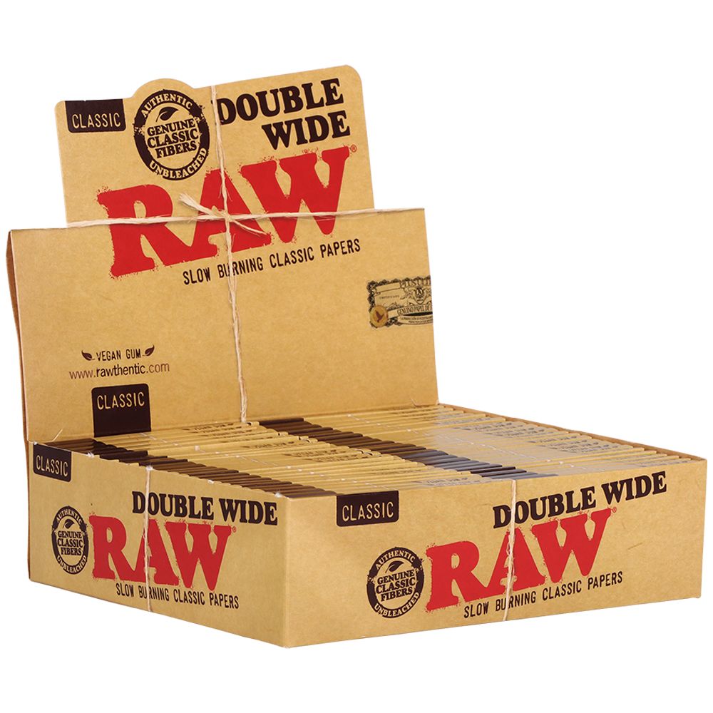 50CT Display - RAW Classic Double Wide Rolling Papers - 34pc