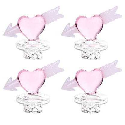 4Ct Bundle - Cupid Heart Glass Carb Cap - 30mm
